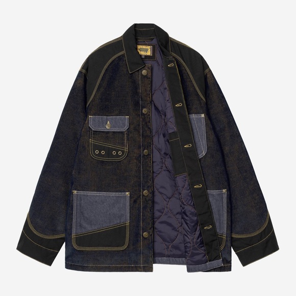 NWT Carhartt WIP x Nicholas Daley Velvet Corduroy Navy Chore Jacket Sz M - Picture 3 of 4